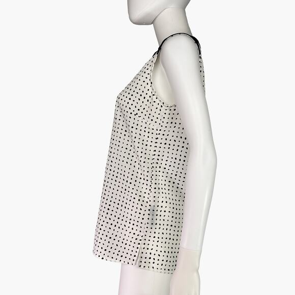 VINCE CAMUTO Abstract Polka Dot Sleeveless Blouse Top (White/Black | Size S) - Picture 3 of 9